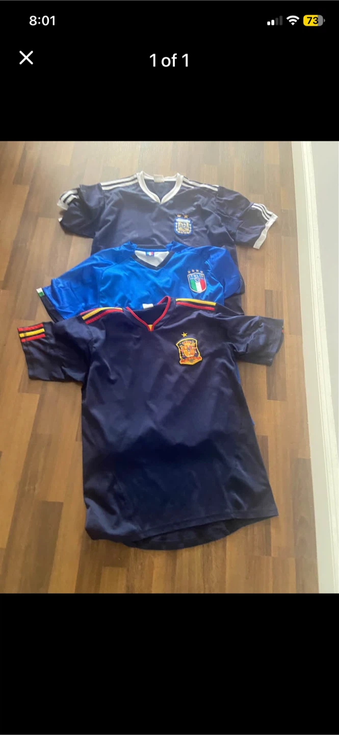 Set of 3 National Team Soccer Jerseys