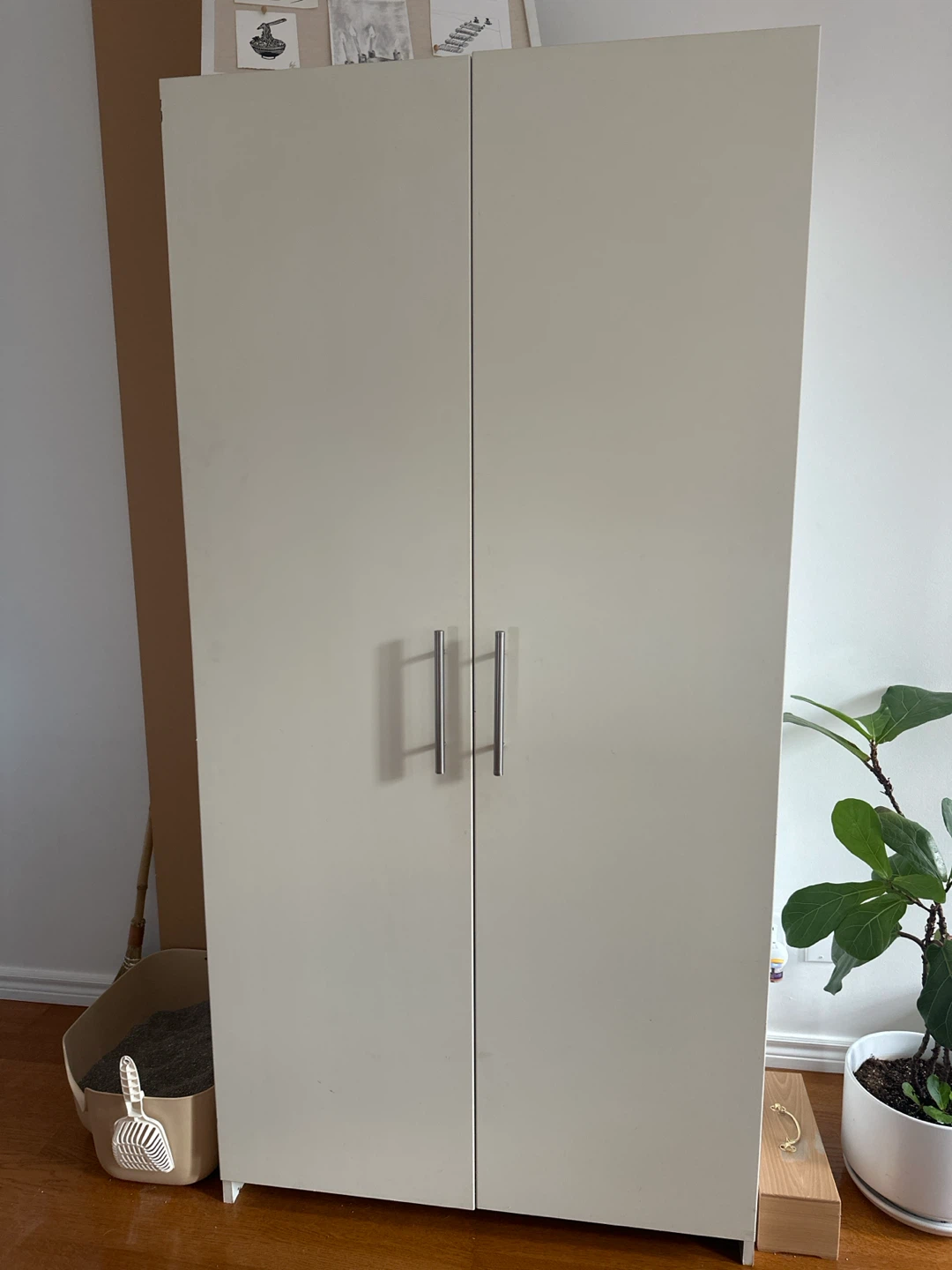 Cream Two-Door Wardrobe