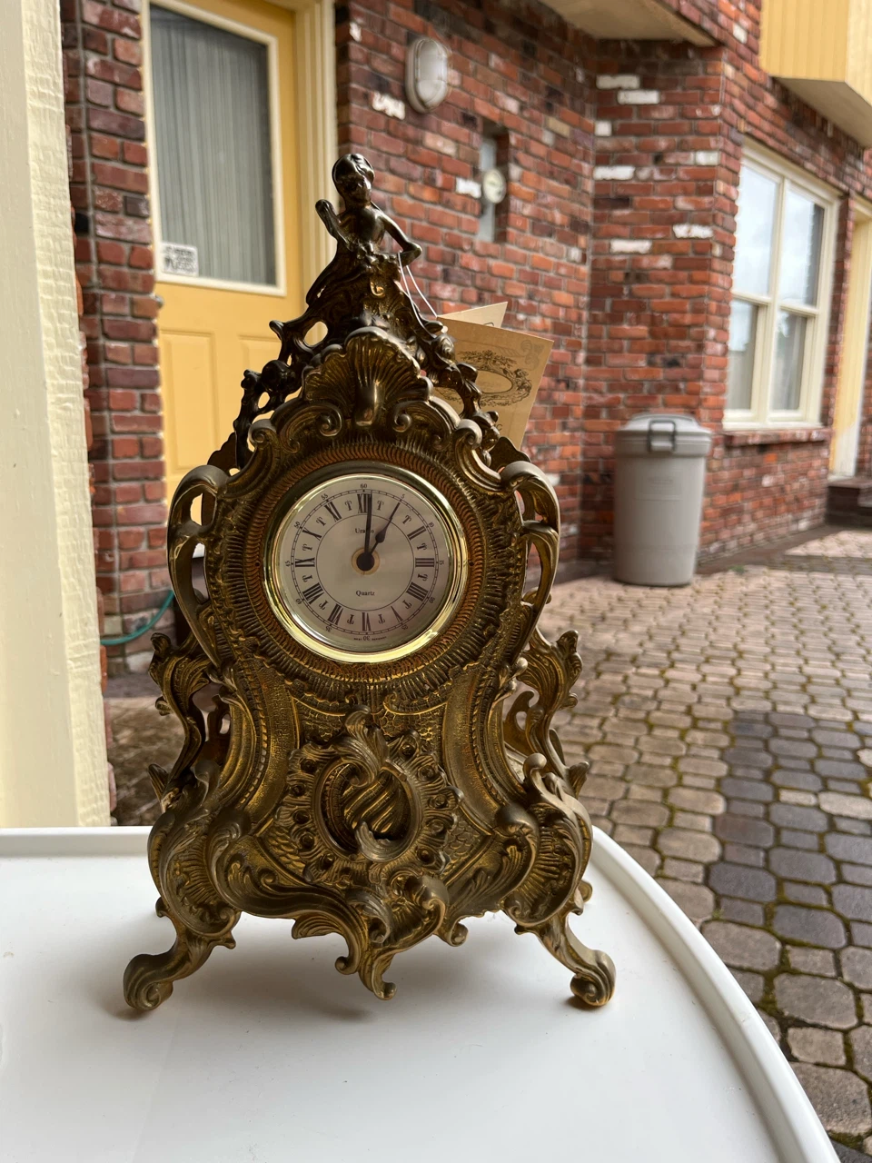 Antique Brass Table Clock