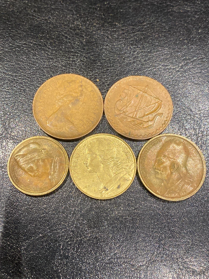 Collection of Five Vintage International Coins