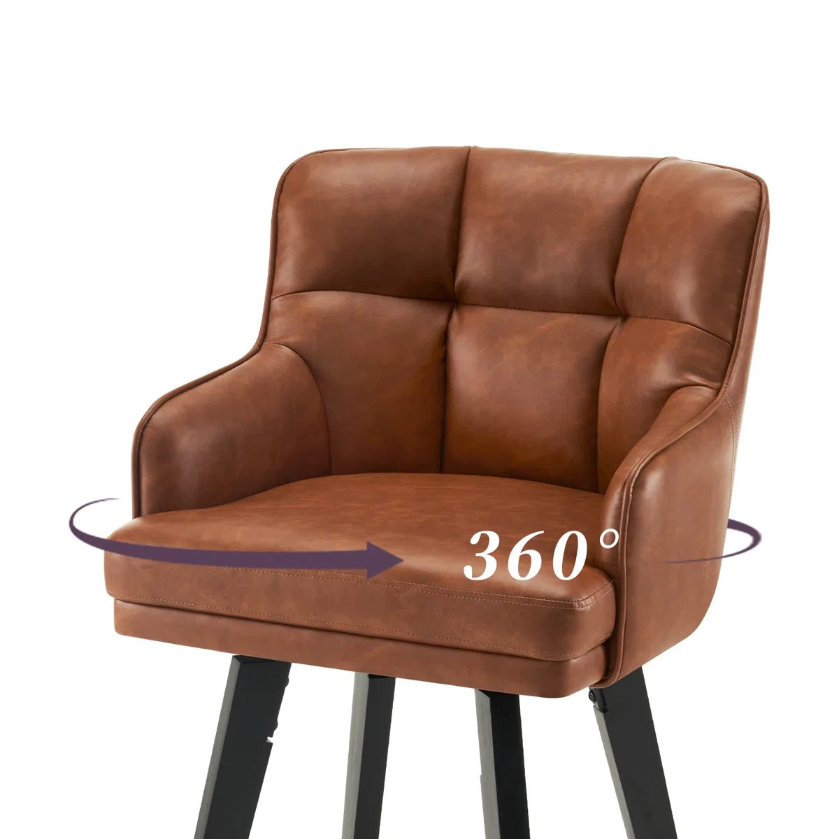 Brown Tufted Swivel Bar Stool - photo 4