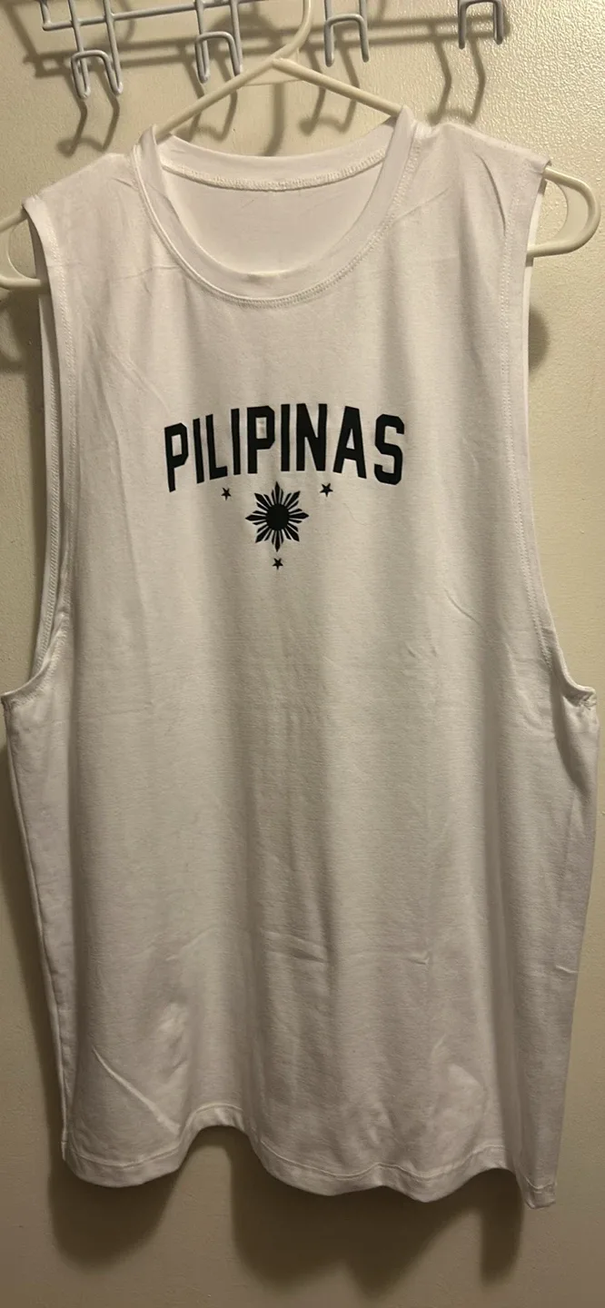 White "PILIPINAS" Sleeveless Shirt