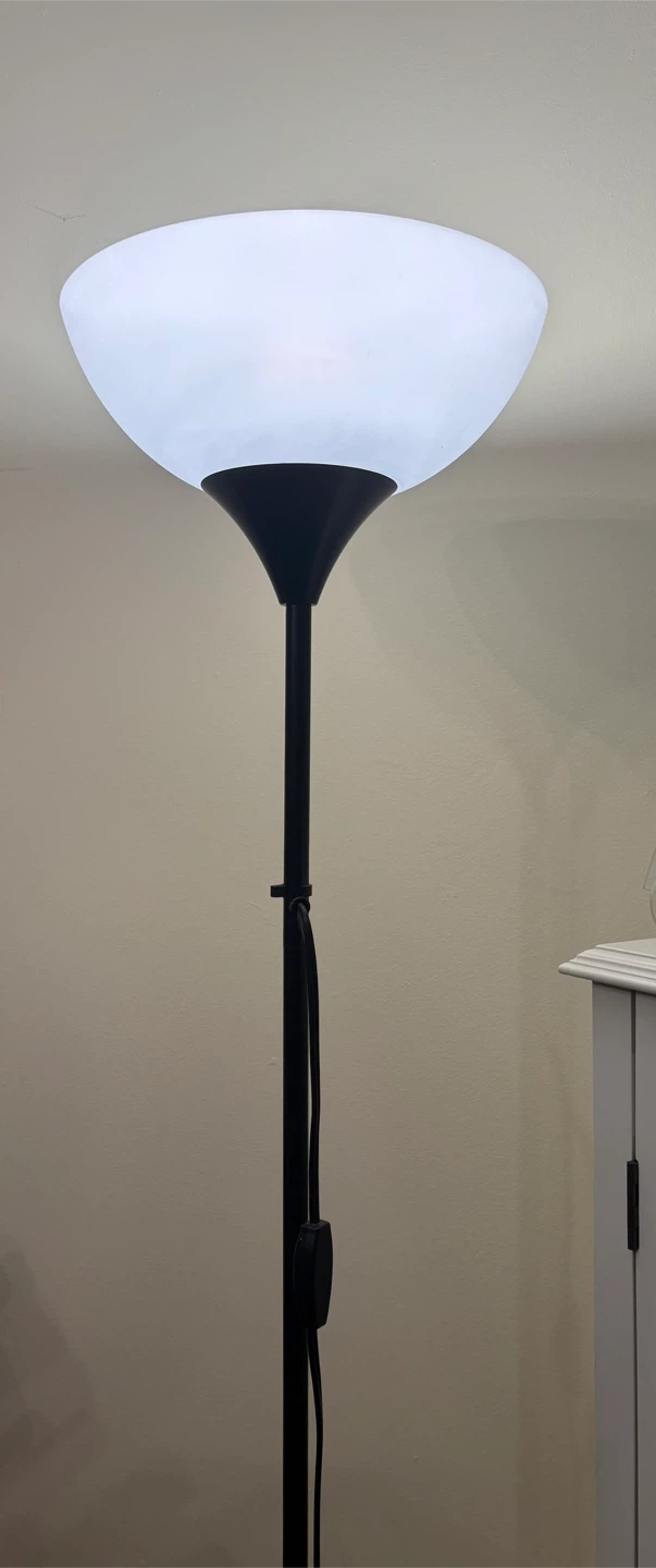 Black Floor Lamp with White Shade - photo 2