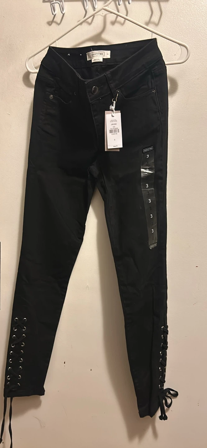 Ardene Black Lace-Up Jeans