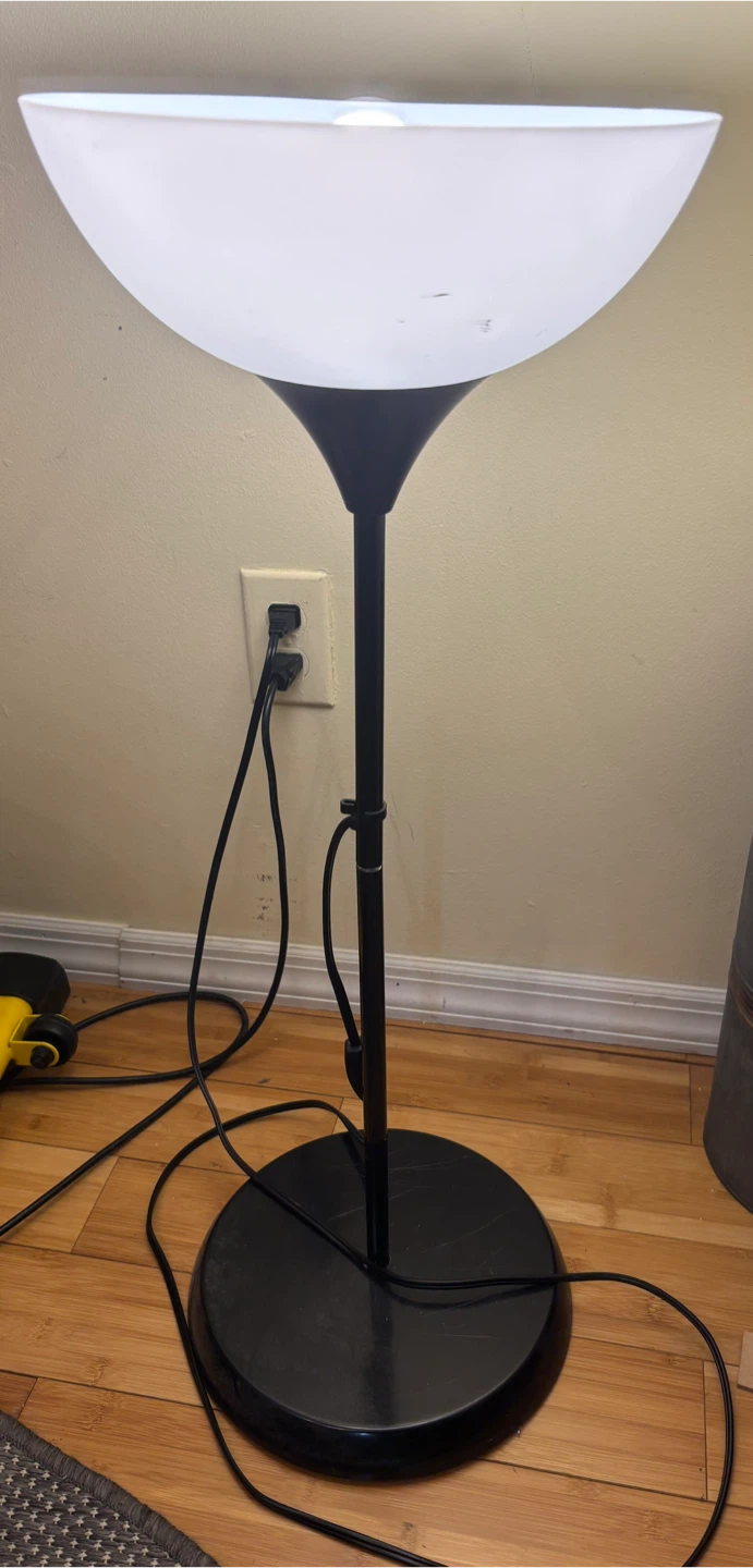 Black Floor Lamp with White Shade - photo 3