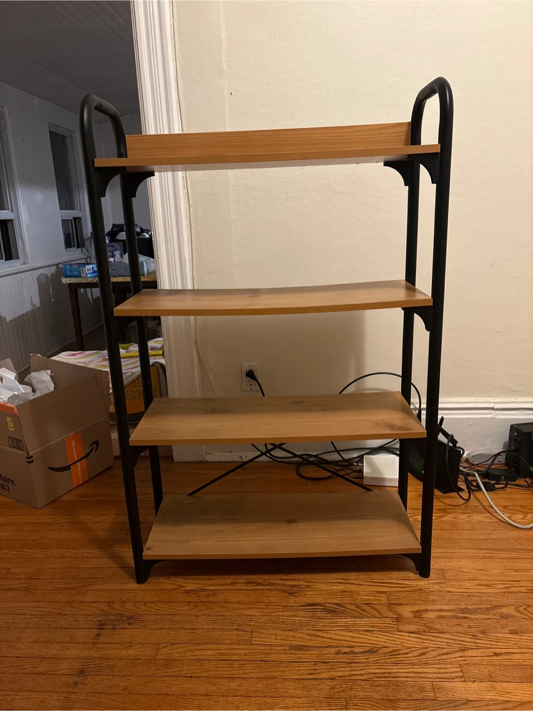 IKEA 4-Tier Metal and Wood Shelf