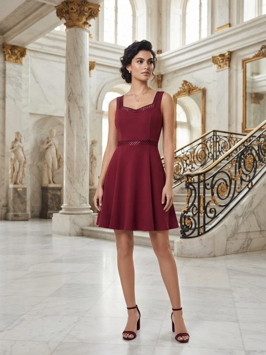 Express Red Fit & Flare Dress Size 6