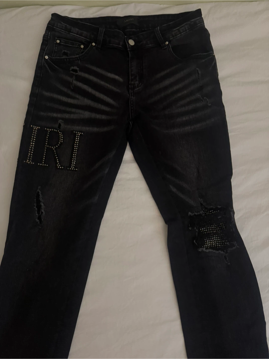 AMIRI Black Jeans with Studded Logo