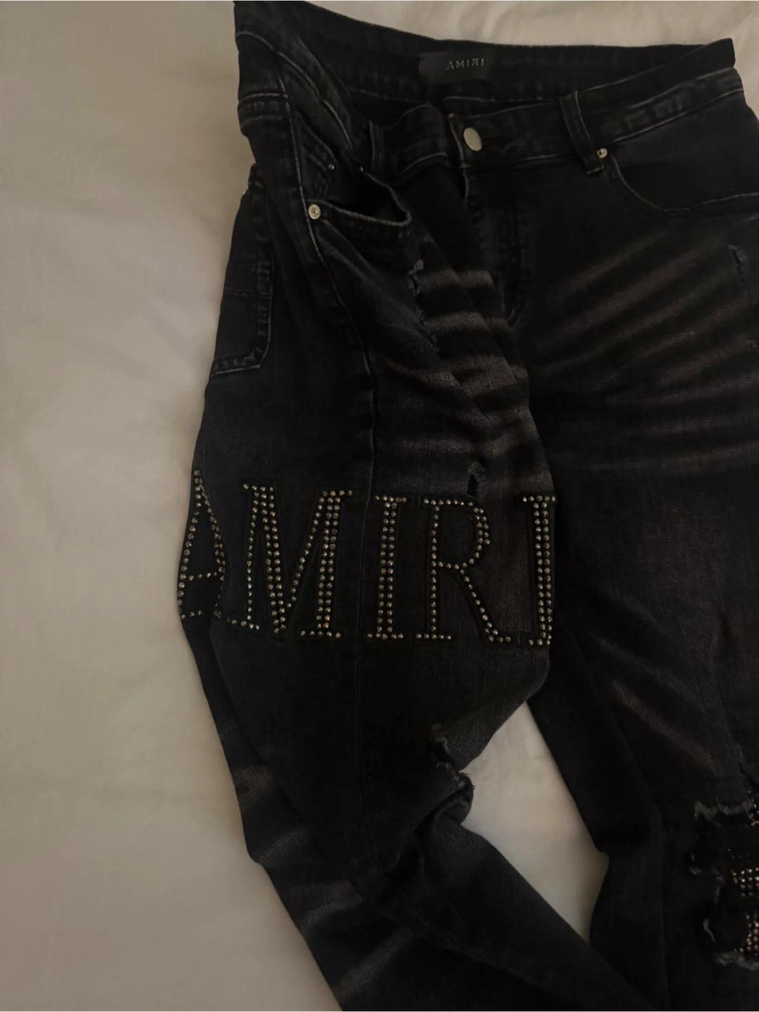 AMIRI Black Jeans with Studded Logo - photo 2