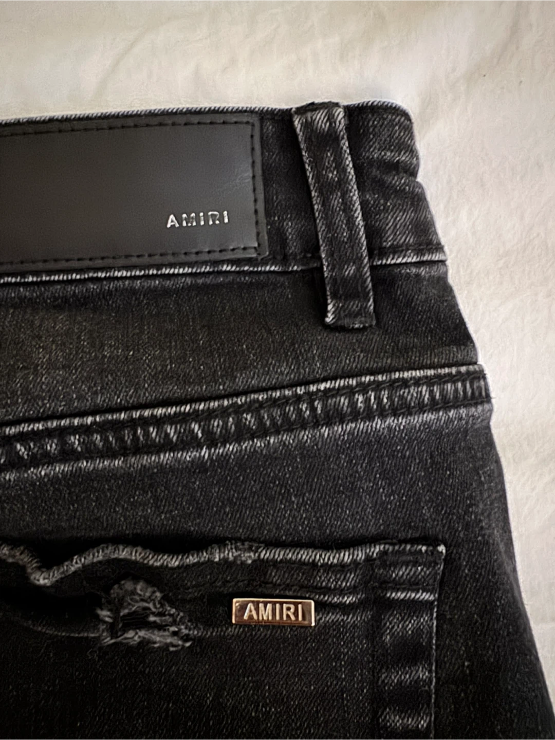 AMIRI Black Jeans with Studded Logo - photo 4