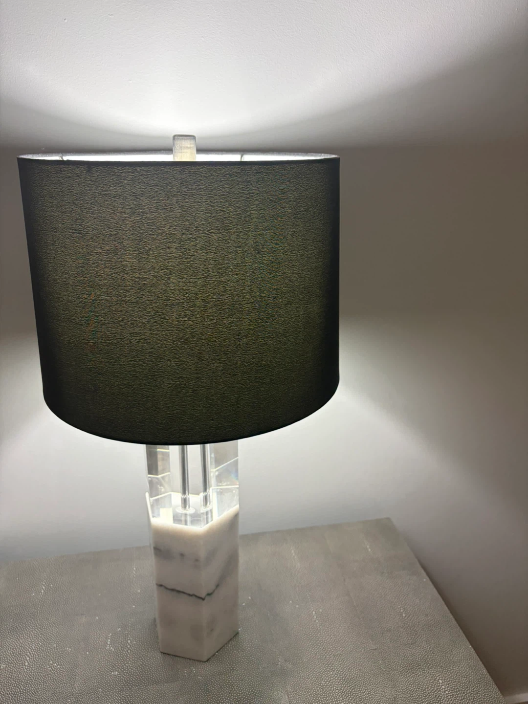 Acrylic and Marble Base Table Lamp