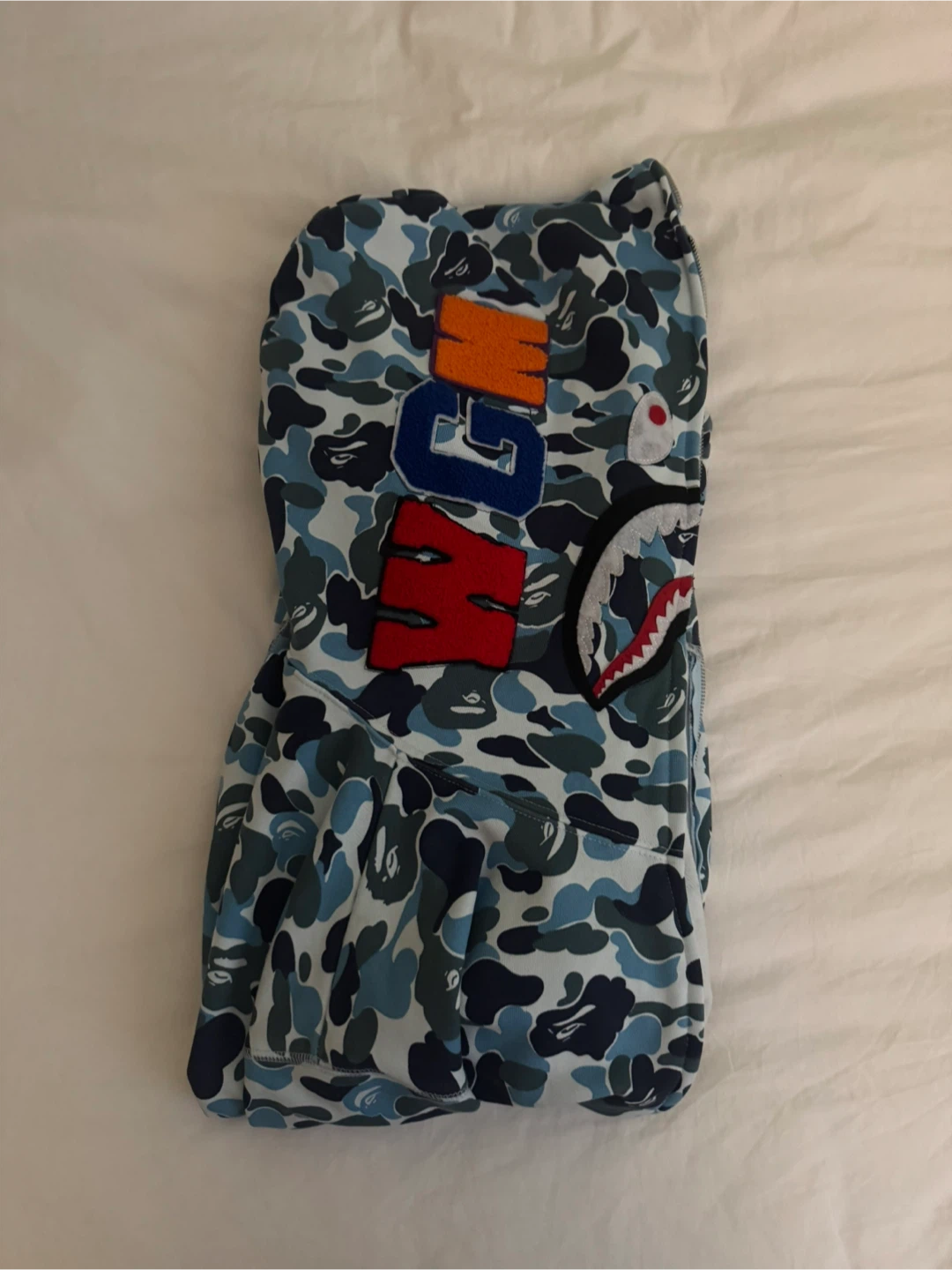 BAPE Full Zip Hoodie Blue Camo Shark - photo 2