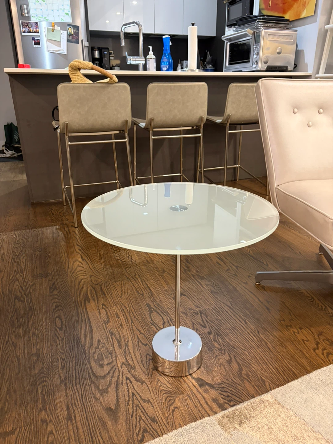 Modern Glass Top Side Table