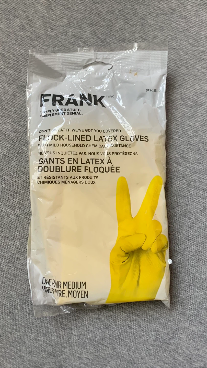 Frank Flock-Lined Latex Gloves - Medium