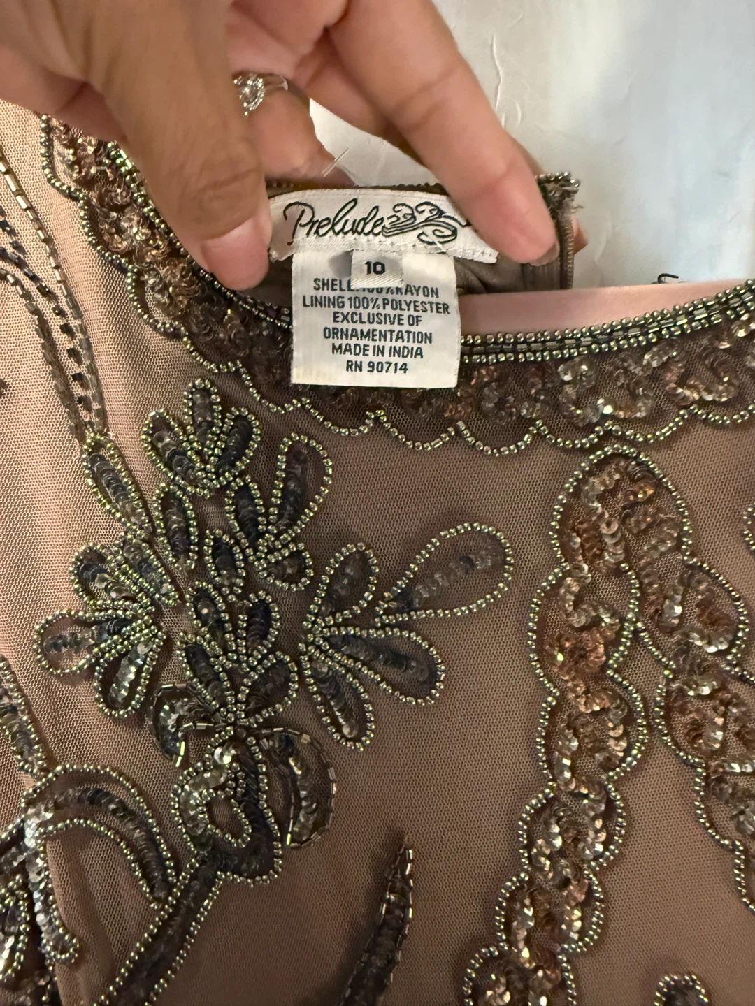 Prelude Beaded Dress Size 10 - photo 5
