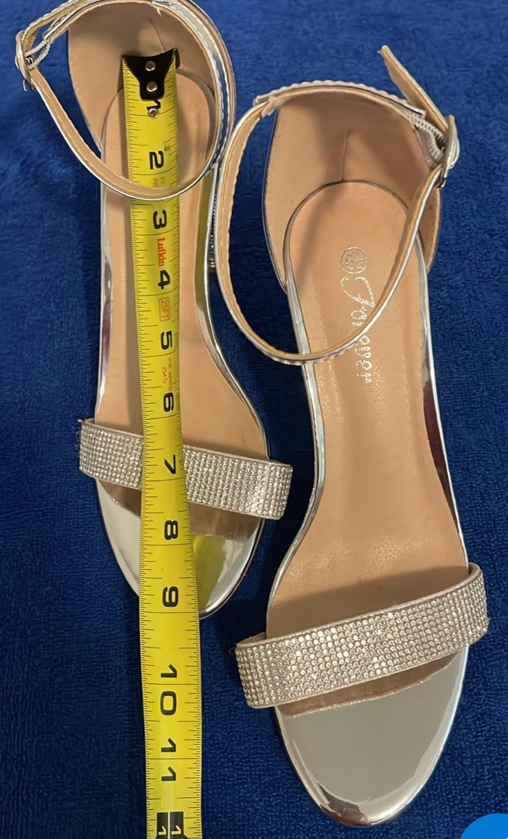 Forever Silver Rhinestone Block Heels - photo 3