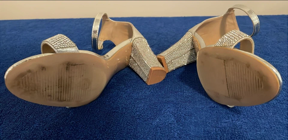 Forever Silver Rhinestone Block Heels - photo 5