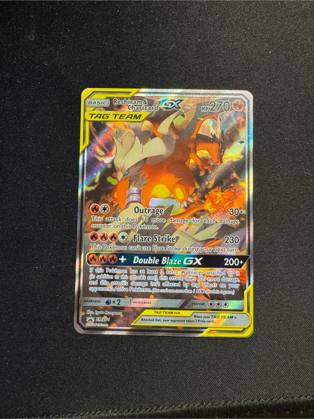 Reshiram & Charizard Tag team SM201 promo card