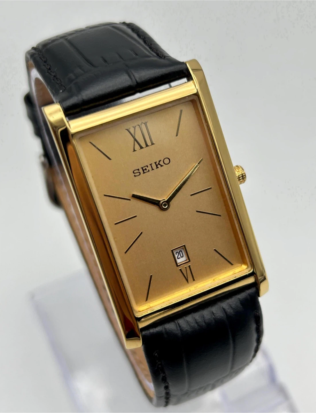 Seiko Rectangular Gold-Tone Watch
