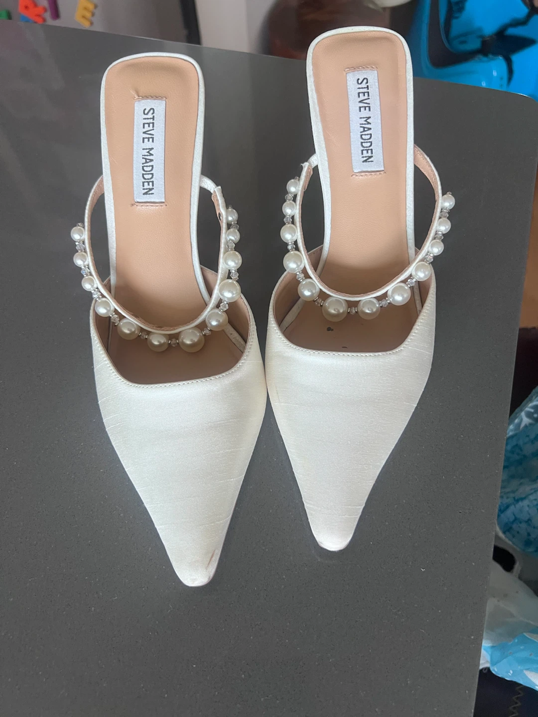 Steve Madden White Pearl Heeled Mules - photo 2