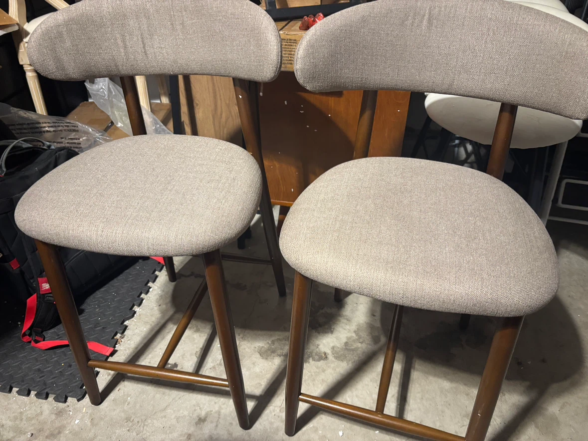 COLAMY Mid-Century Counter Height Bar Stools - Set of 2 - photo 3