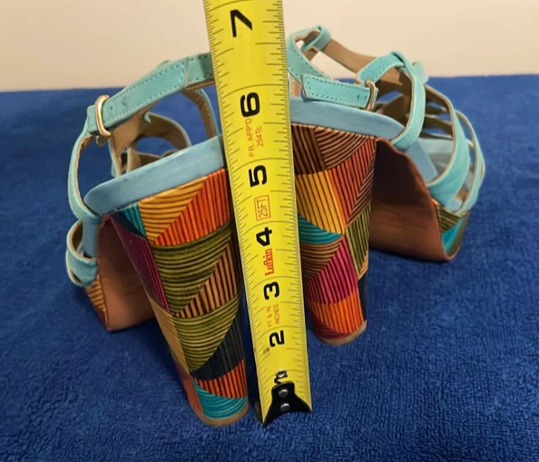 Manuela Mendonza turquoise leather platform sandals - photo 2