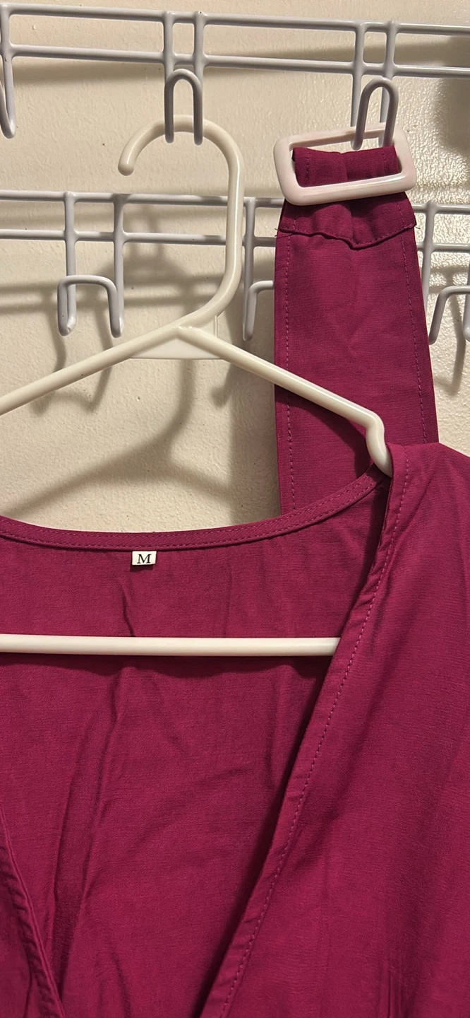 Magenta Puff Sleeve Midi Dress Size M Never Worn - photo 2