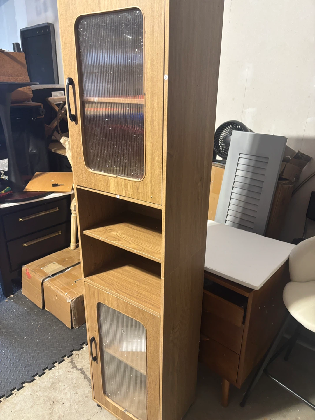 Tall Wooden Bathroom Storage Cabinet