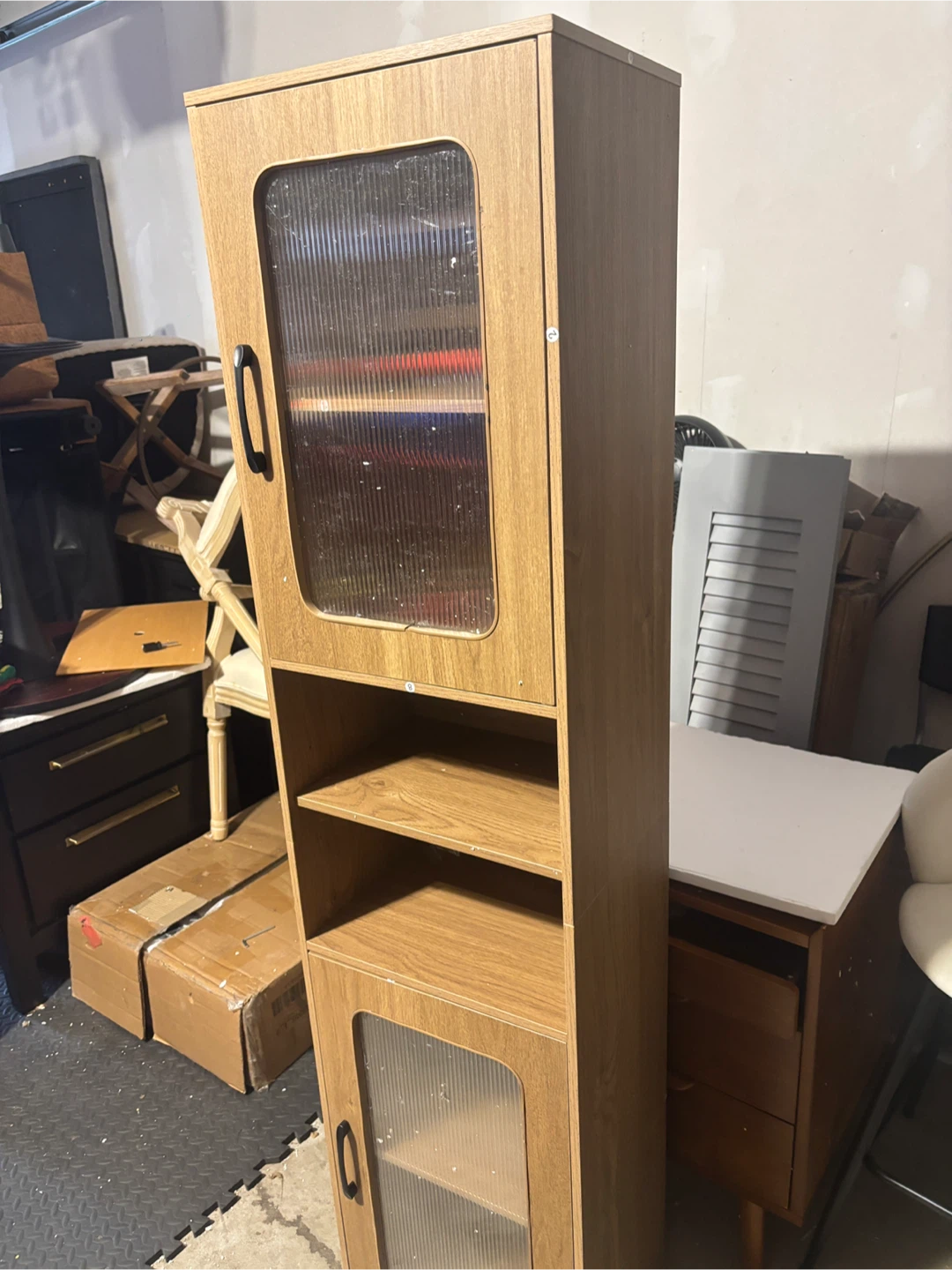 Tall Wooden Bathroom Storage Cabinet - photo 3