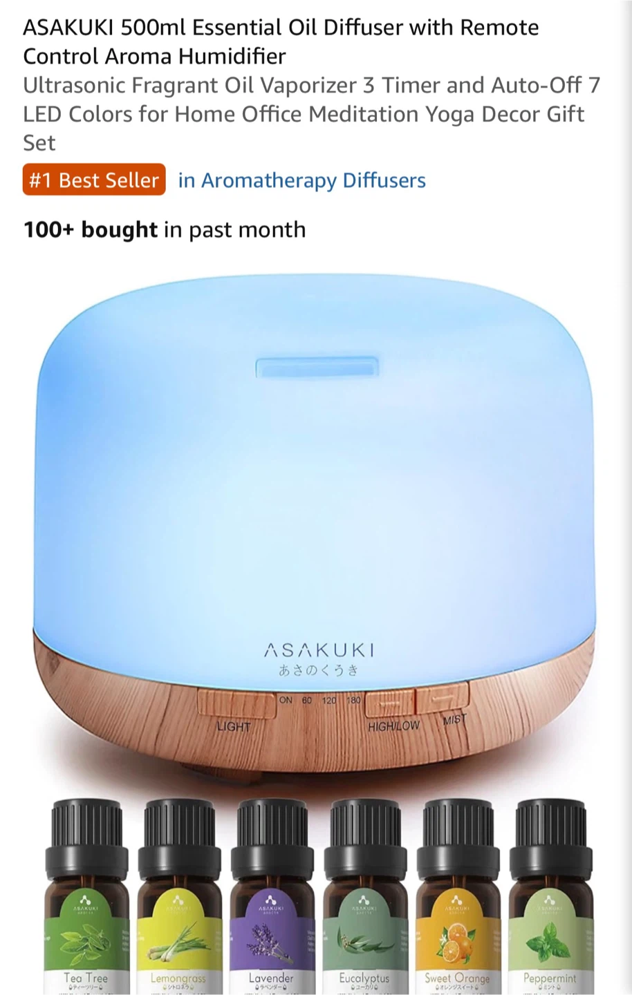 DECLUTTERING SALE: ASAKUKI 500ml Essential Oil Diffuser - photo 3