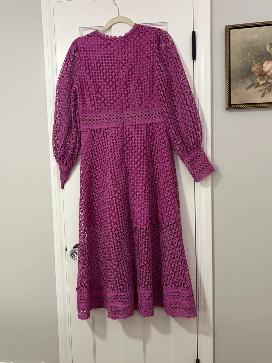 Magenta Eyelet Midi Dress - photo 2