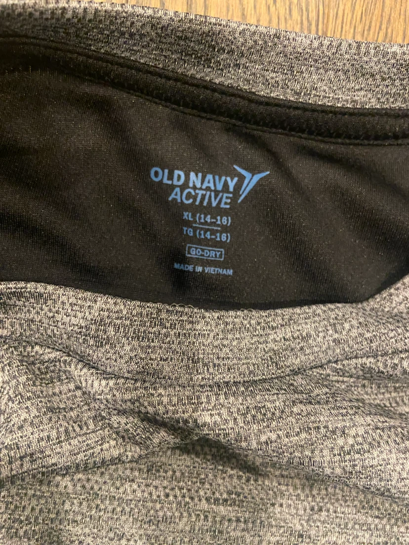 EUC Old Navy Active Grey Short Sleeve Shirt XL, 14-16 yrs - photo 5