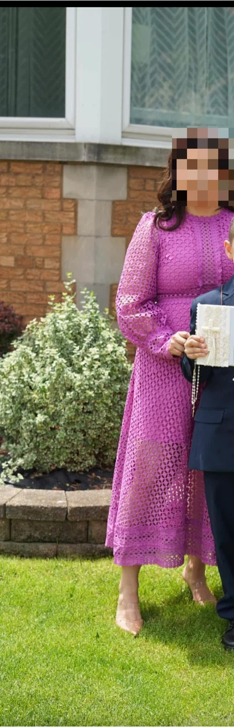 Magenta Eyelet Midi Dress - photo 3