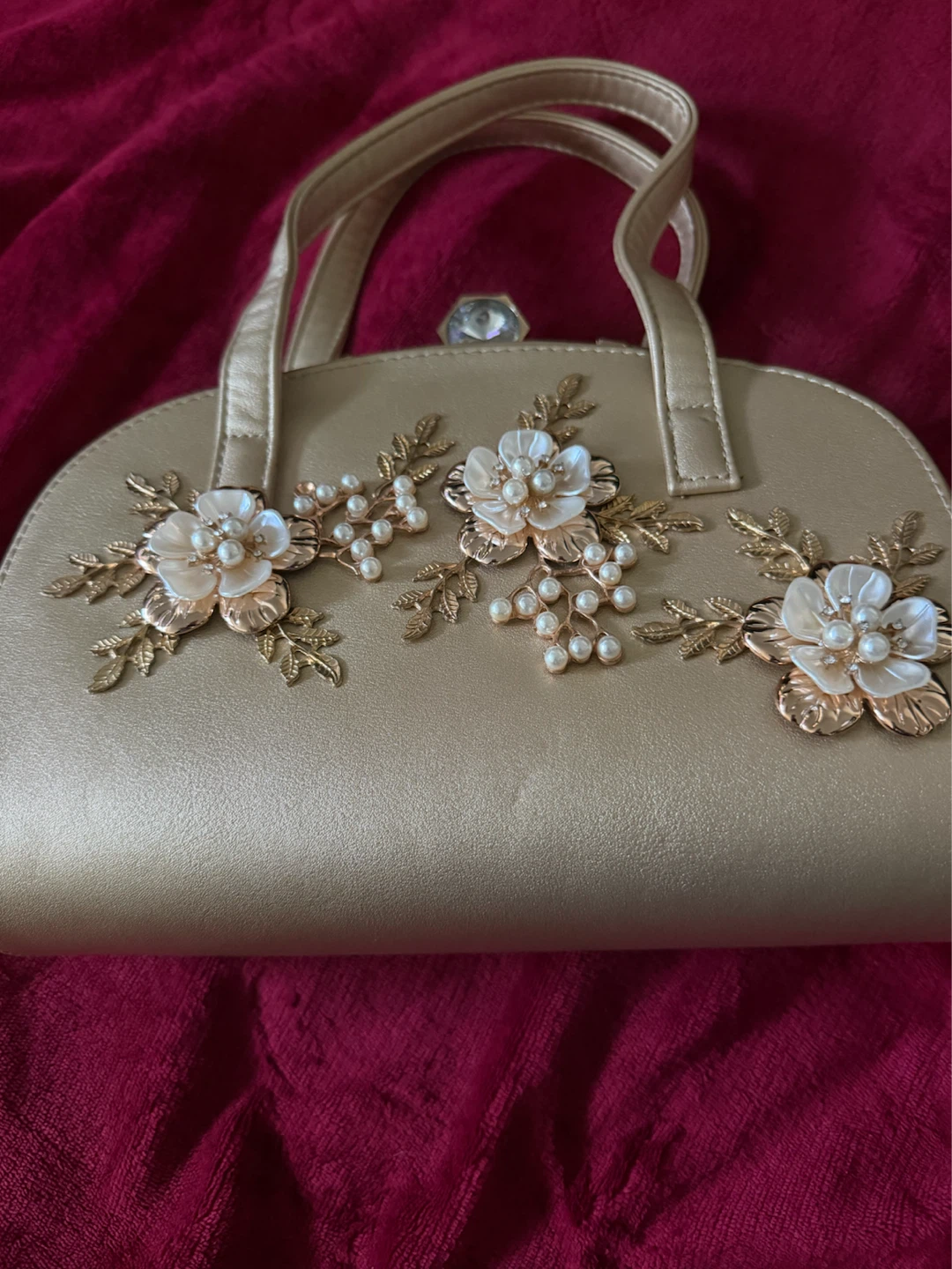 Gold Floral Evening Clutch Bag - photo 2