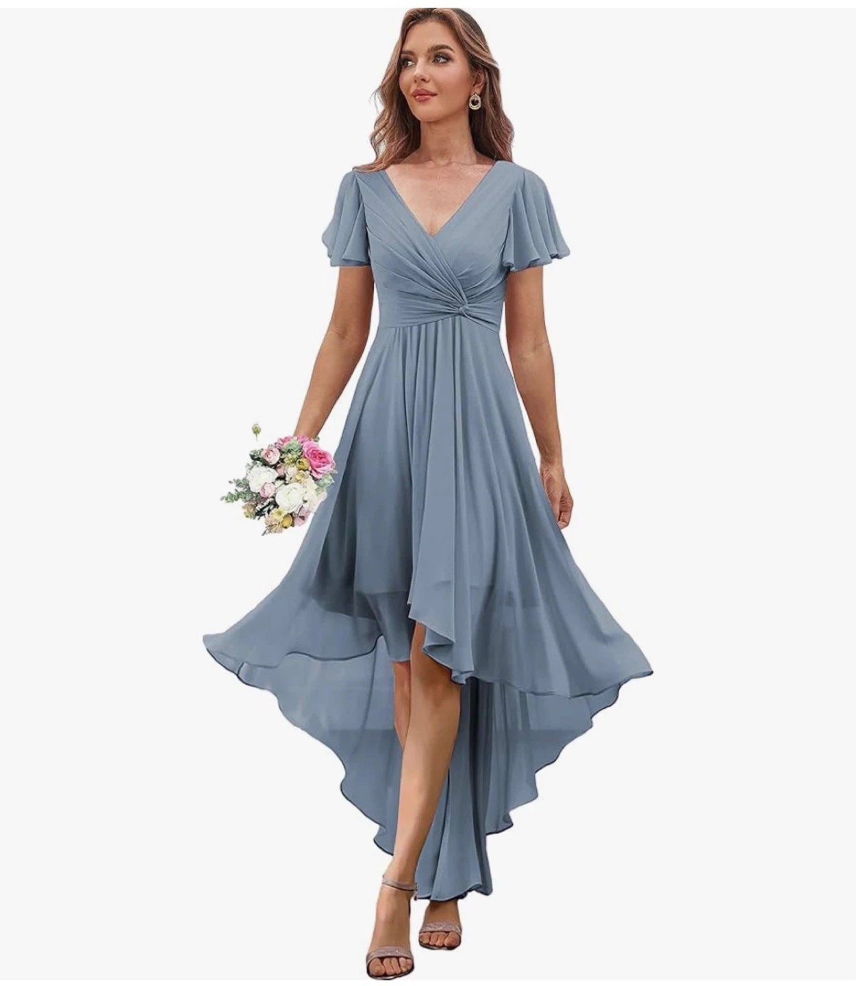 Chiffon High-Low Bridesmaid Dress