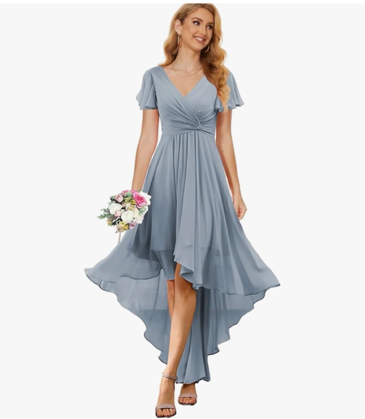 Chiffon High-Low Bridesmaid Dress - photo 3