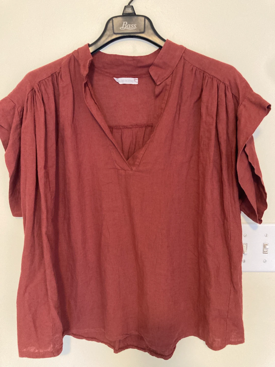 New: Rust-coloured linen blouse L