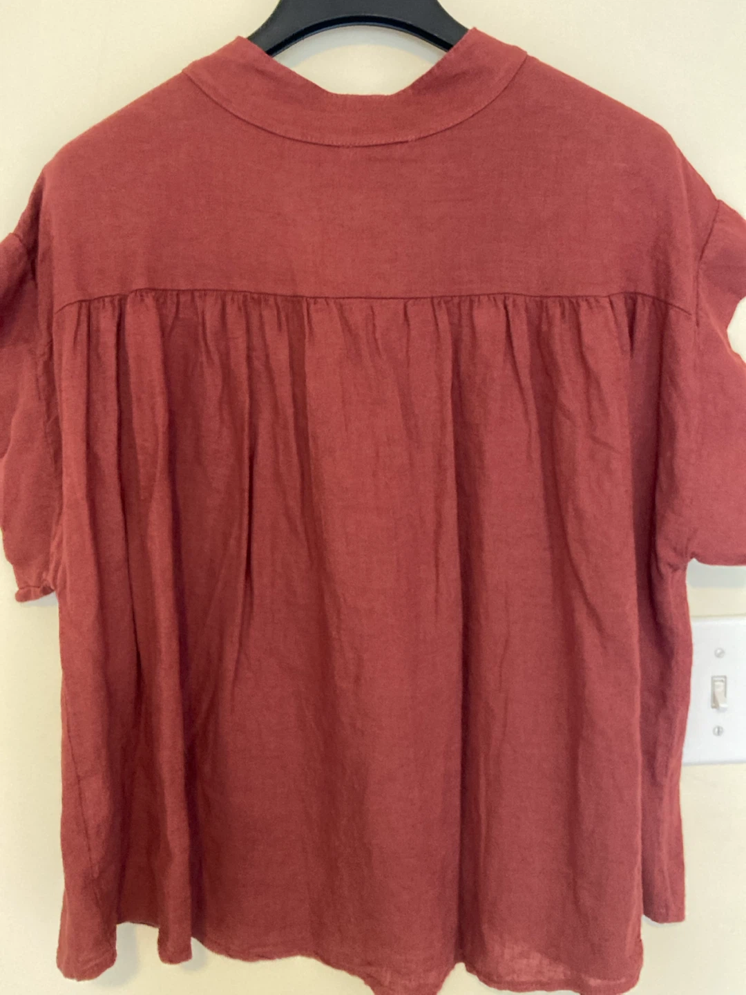 New: Rust-coloured linen blouse L - photo 2