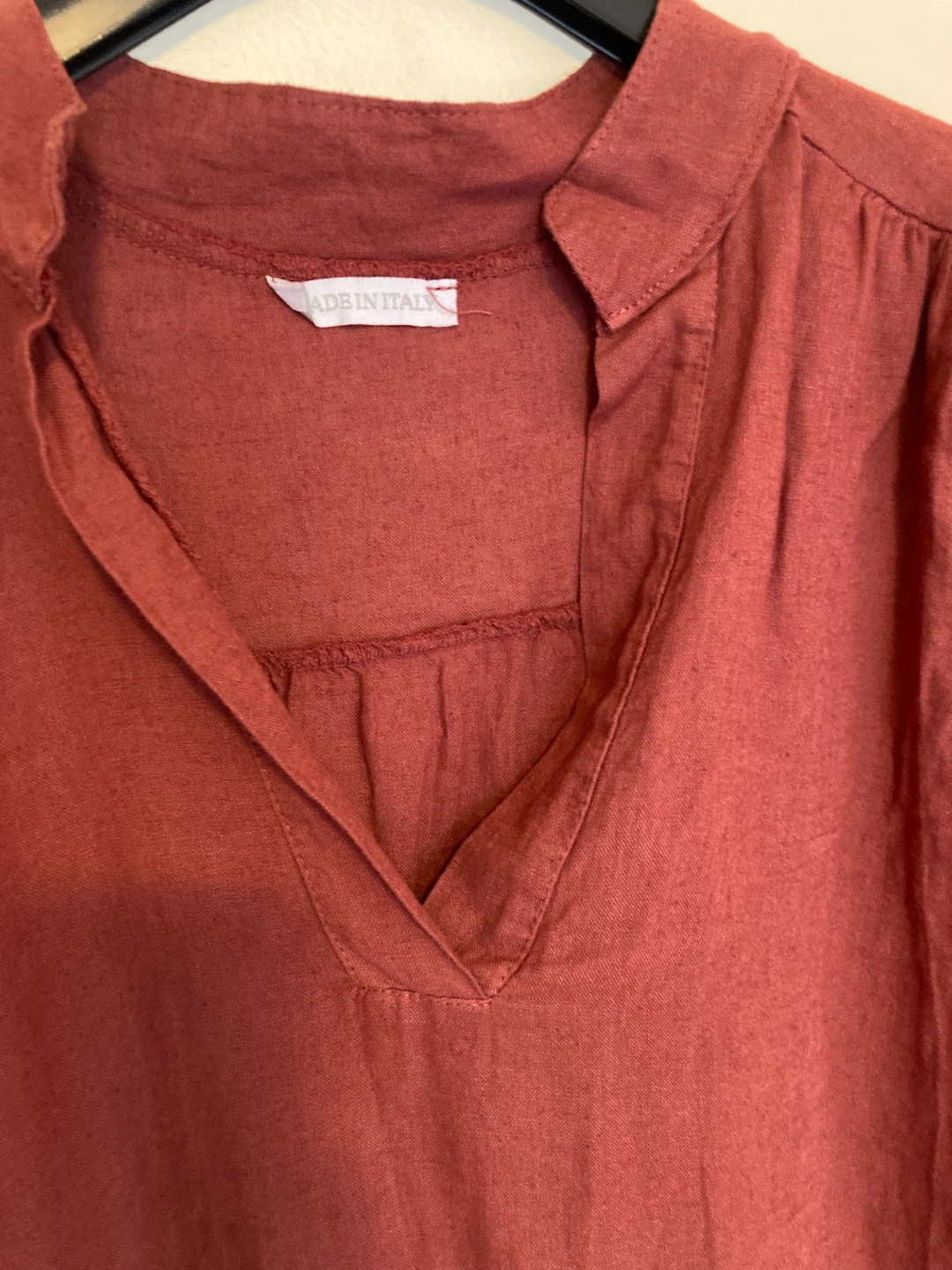 New: Rust-coloured linen blouse L - photo 4
