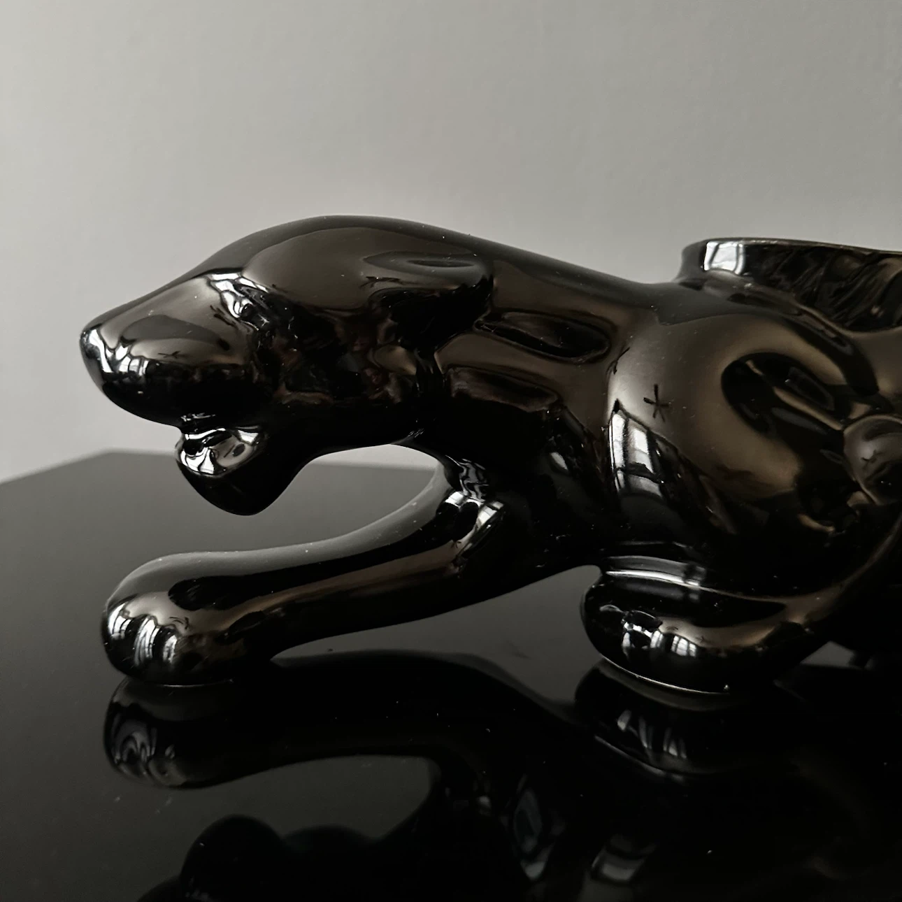 Vintage Black Panther TV Lamp Planter Royal China Mid Century - photo 5