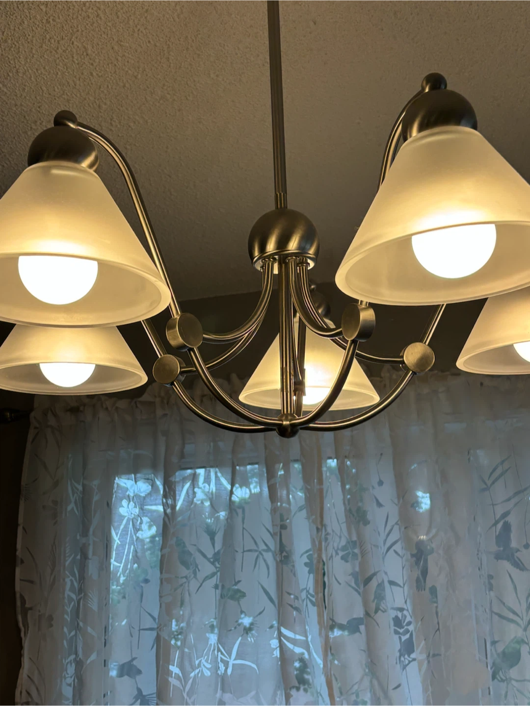 Brushed nickel five-light chandelier - photo 2
