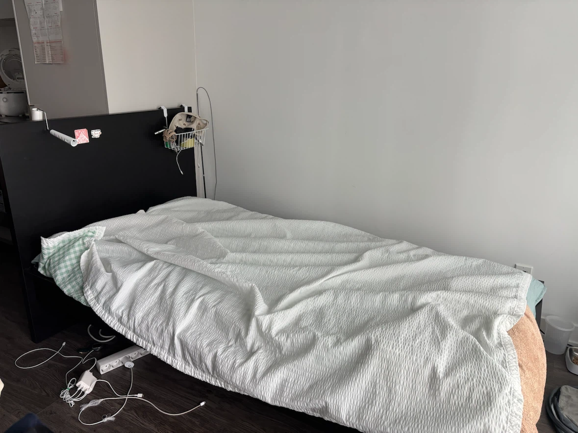 IKEA Brimnes Bed Frame with Headboard, Mattress