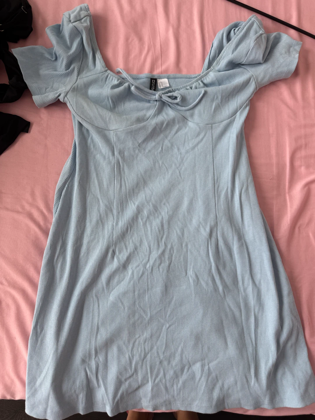 Light Blue Ribbed Bodycon Mini Dress