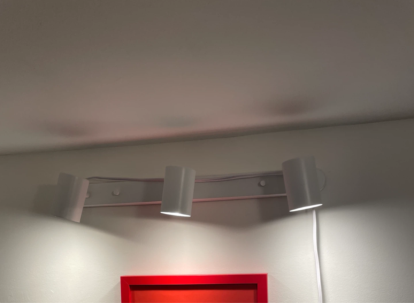 White 3 Light Track Lighting Fixture
