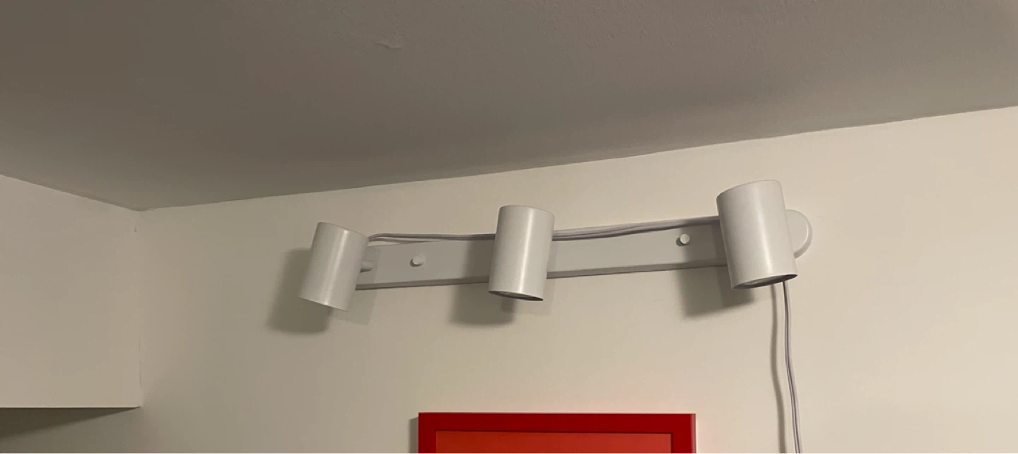 White 3 Light Track Lighting Fixture - photo 2