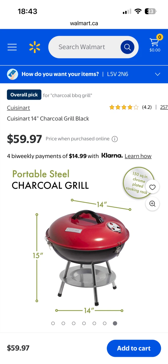 Cuisinart 14” Charcoal Grill - photo 5