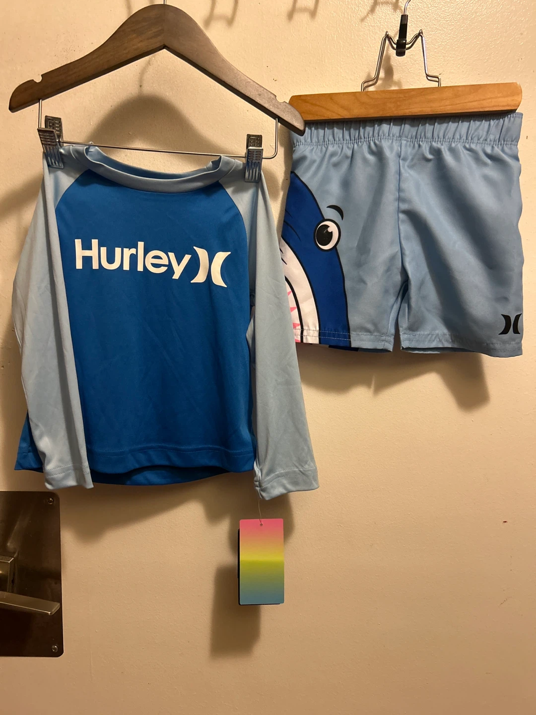Hurley Kids Rash Guard Swim Set Blue Shark Size 2T