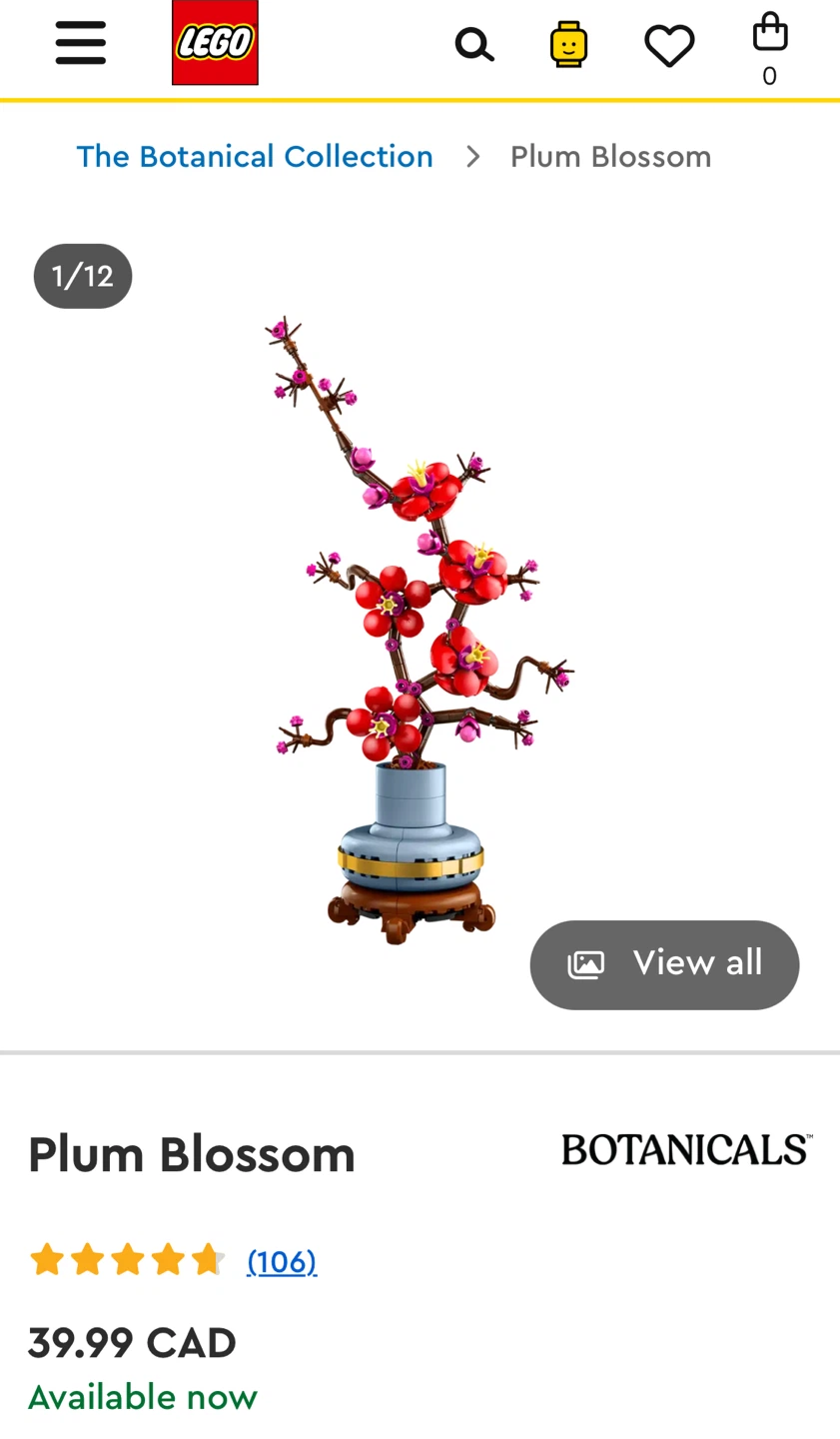 LEGO Botanicals Plum Blossom - No packaging