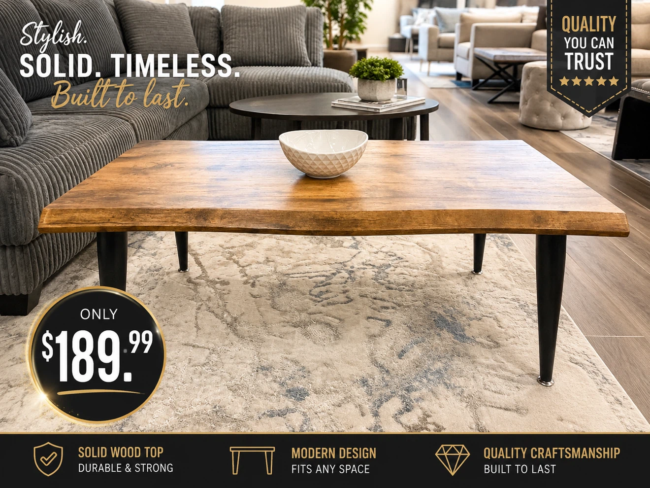 Solid Wood Coffee Table