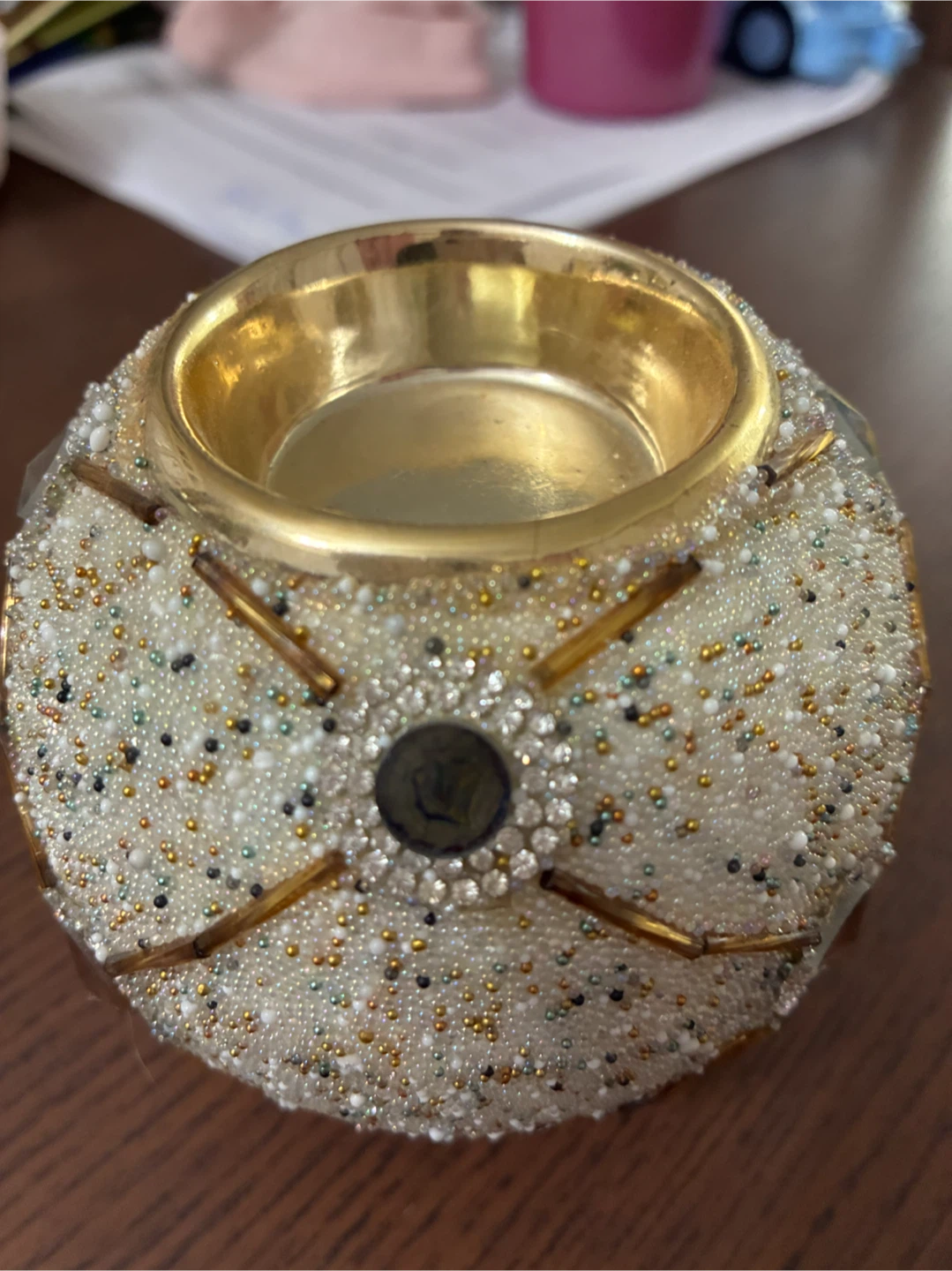 Beaded Tealight Candle Holder